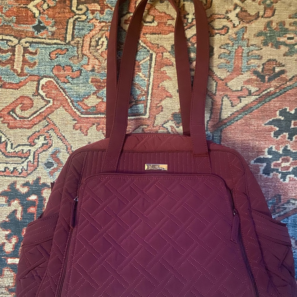 Vera Bradley Burgundy Quilted Tote Bag
